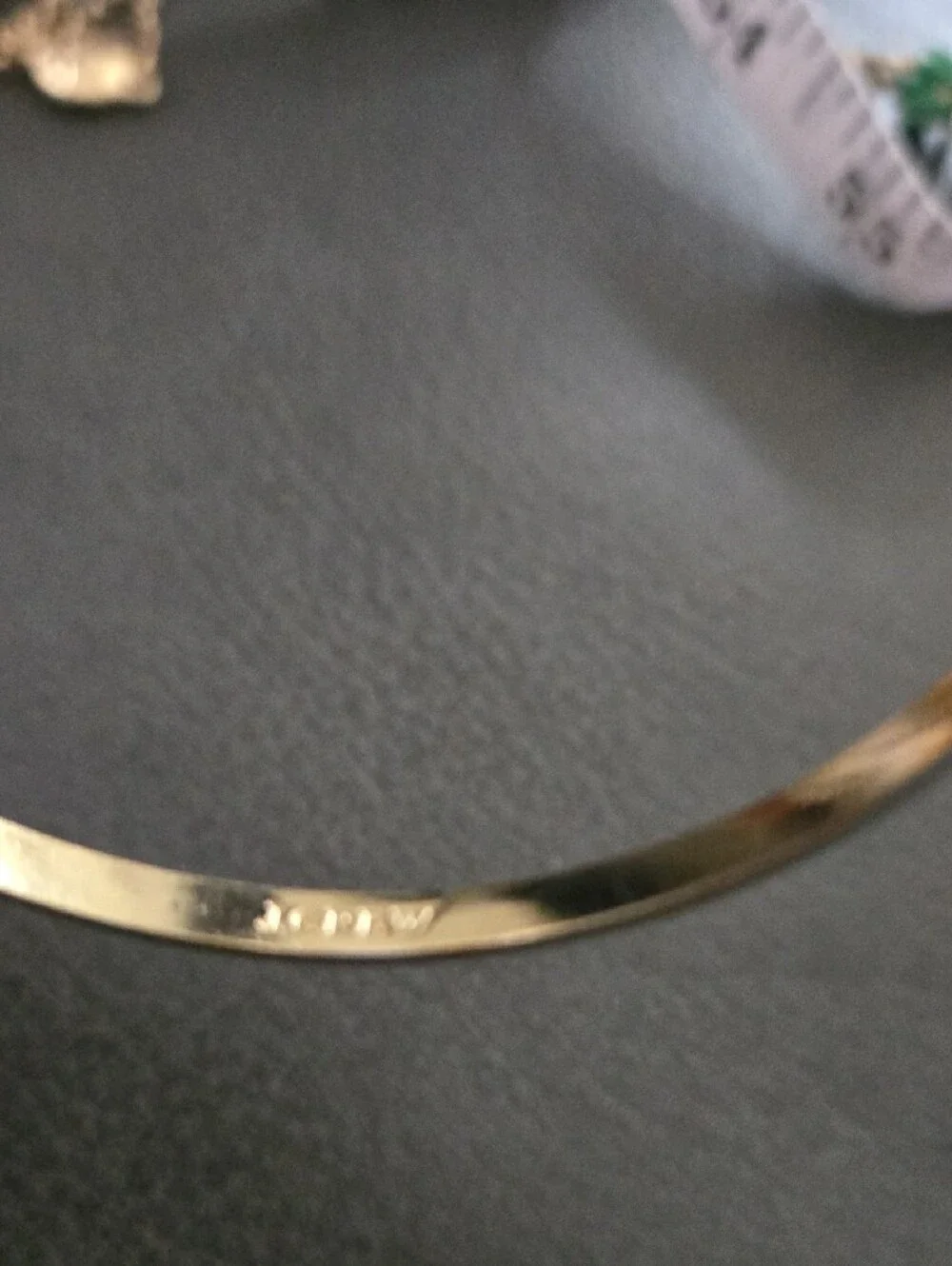 J. Crew Gold-Tone Bangle with Navy and Cream Enamel Leaves